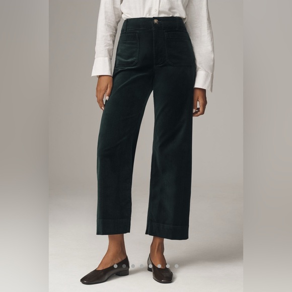 NWT Anthropologie The Colette Cropped Wide-Leg Pants by Maeve: Velvet Edition - Picture 2 of 6